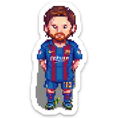 Lionel Messi, footballer, pixel art style, pixel art character sticker