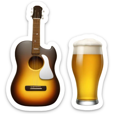 Beer and guitar sticker