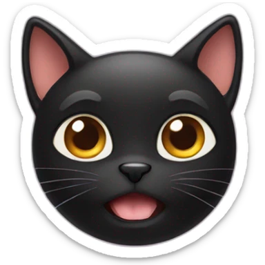 surprised black cat scotisch  sticker