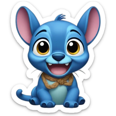 Stitch Disney avec un chat sticker