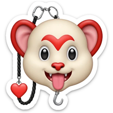 IOS heart eyes face with tongue out on leash sticker