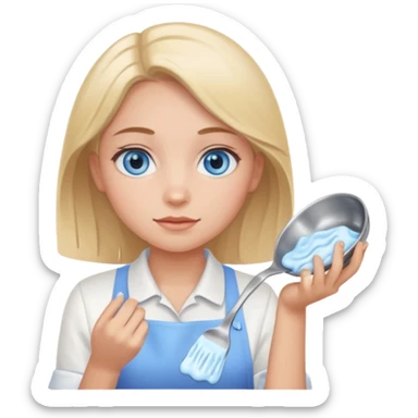 Girl with blue eyes washing dishes sticker