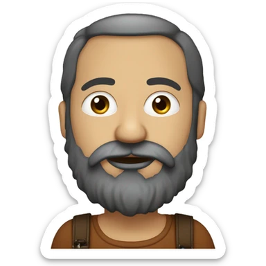 Italien costaud avec une grosse barbe qui joue de la basse sticker