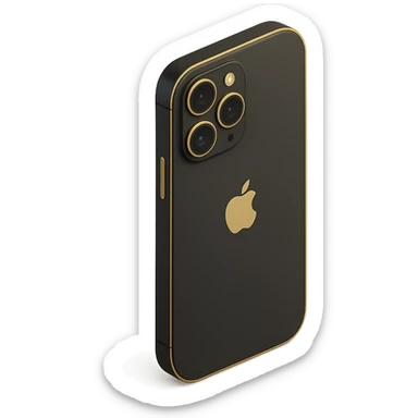 an iPhone smartphone in 3D black style sticker