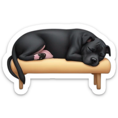 Black Staffordshire bull terrier sleeping sticker