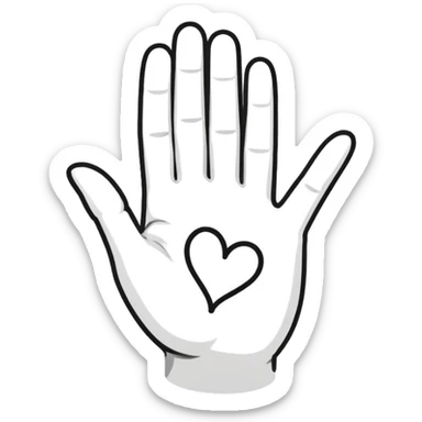 Fineline hand heart  sticker