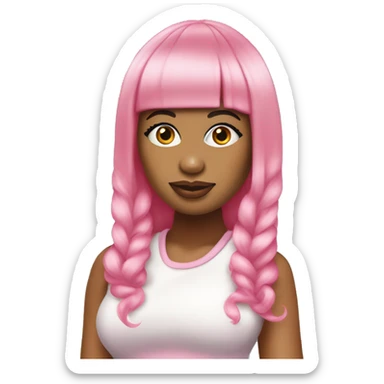 Nicki Minaj with a pink wig  sticker