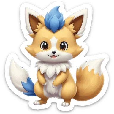 Meowstic-Fennekin-Buneary-Buizel-fusion sticker