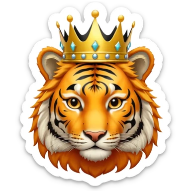 Bengal tiger with crown sticker