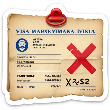 Tourist visa denied with an x sticker