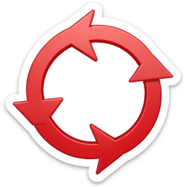 Prompt 15: "Is your backup plan."
Graphic: 🔄 Refresh/loop arrows icon (white with red highlights).
Animation: Arrows rotate smoothly.
Background: Transparent. sticker