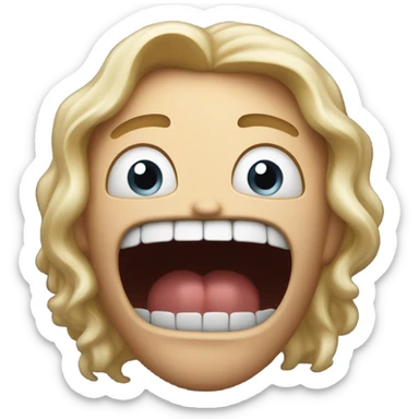 Person with a massive gasping mouth jaw drop sticker