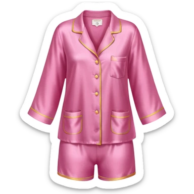realistic pink silk pajama top and bottom  sticker