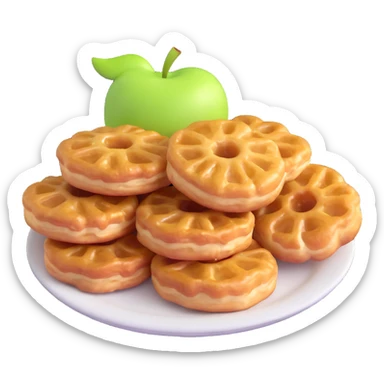 apple fritter with apple slices visible sticker