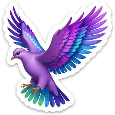 Purple dove flying towards heaven  sticker