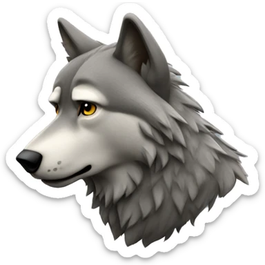 Wolf sad - side profile - high definition - 4k sticker