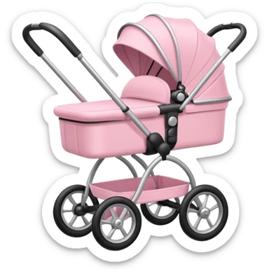 Baby pink realistic stroller sticker