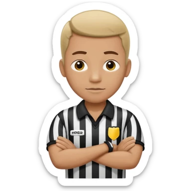 referee with crossed arms up sticker