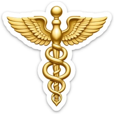 monotone color golden caduceus sticker