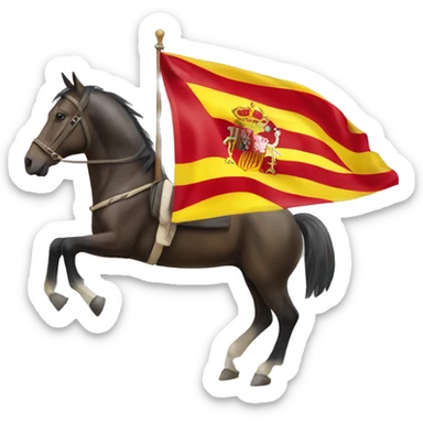 caballo jinete Bandera españa cruz de Santiago sticker