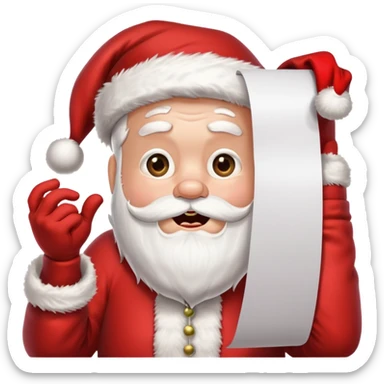 drunk santa holding up a huge blank banner 4 times his size above his head sticker