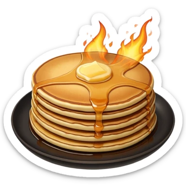 pancake on fire sticker