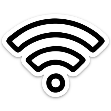 wifi symbol with bold lines, high contrast, easy to recognize sticker