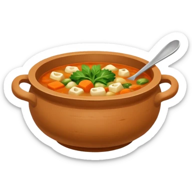 soup in clay, no spoon sticker