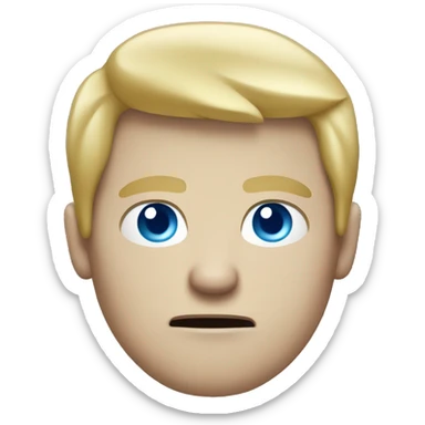 white guy with blue eyes and blond hair angry sticker