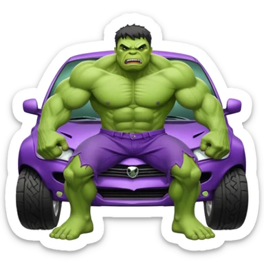 Hulk smashing a car sticker