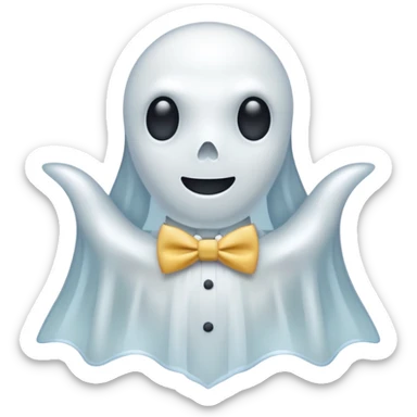 A ghost with a bowtie sticker