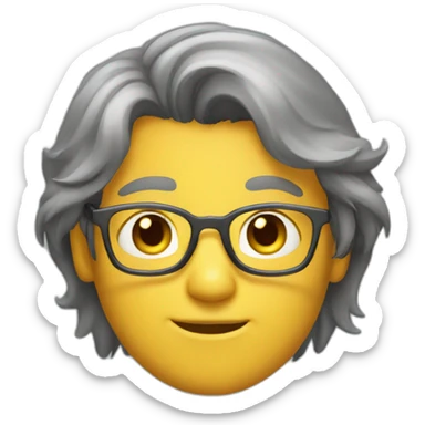 mid-long-hair-gray-boy-with-glasses sticker