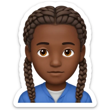 Un chico moreno con trenzas de hombre sticker