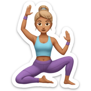 woman doing warrior yoga pose sticker