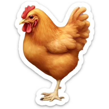 chicken nuggets eating a chicken sticker