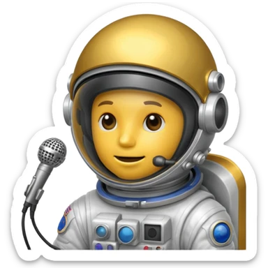 Astronaut helmet with Small microphone boom near the mouth. sticker