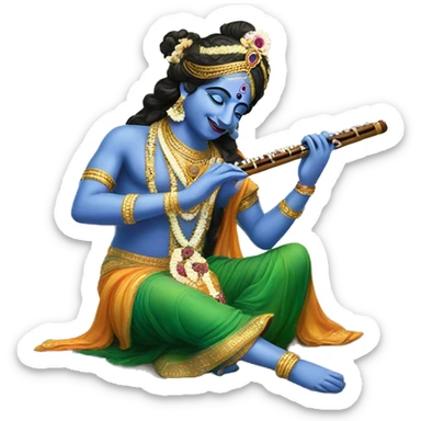Radha krishna with flute sticker