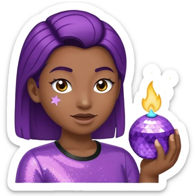 Glitter Roxo e Ciano Mão apontando para direita sticker