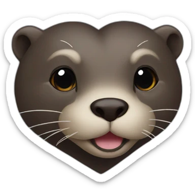 Otter black heart sticker