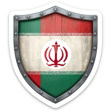 gray shield with the flag of Iran sticker