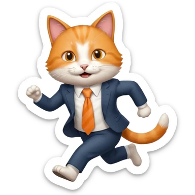 happy cat running for president sticker