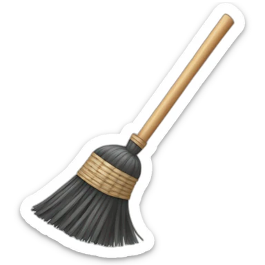 broom icon with white background sticker