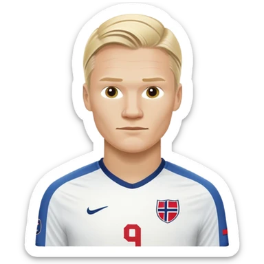 Erling Haaland soccer player in Norway jersey number 9 sticker