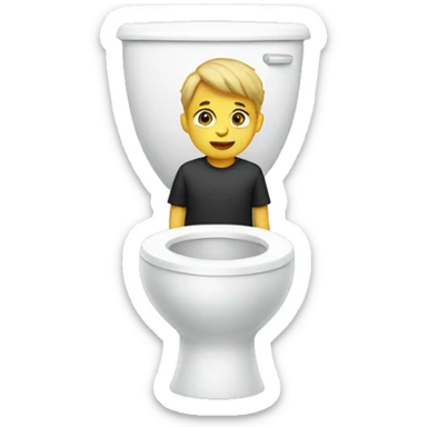 Boy with a toilet  sticker