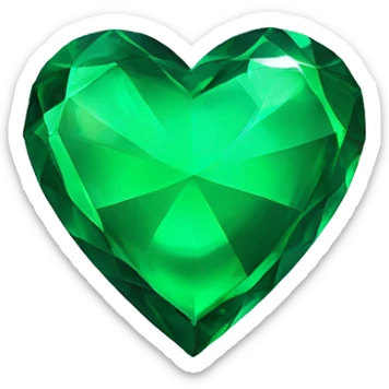 Emerald green heart sticker