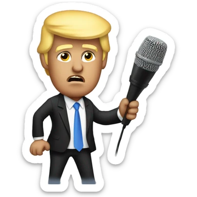 Trump rapping with microphone sticker