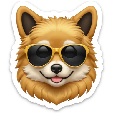 Un perro con gafas de sol negras sticker