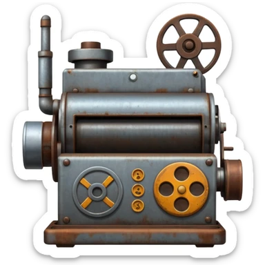 very big machinery or machine system with many buttons sticker