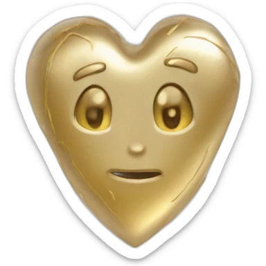 Heart golden sticker