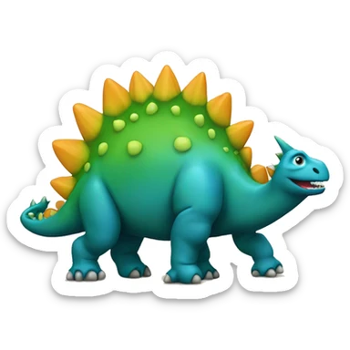 A Stegosaurus wih smiling face sticker